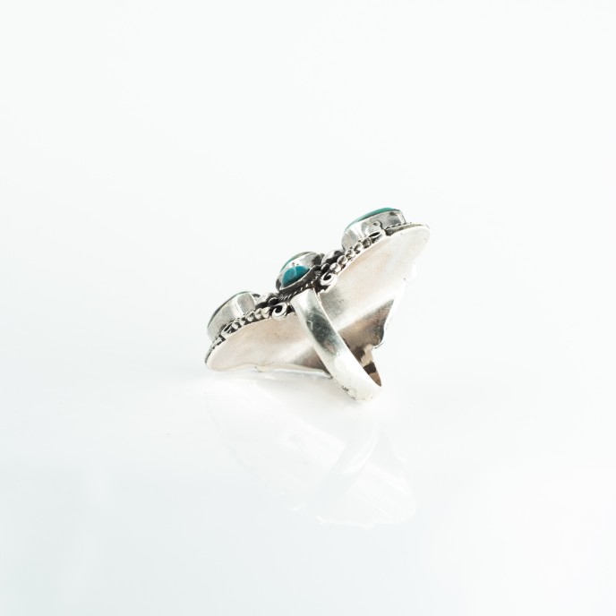 Inel lung ascutit buline turcoaze.3 Argint