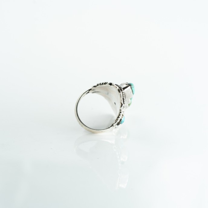 Inel lung ascutit buline turcoaze.3 Argint