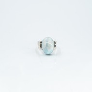 Inel oval simplu s larimar Argint