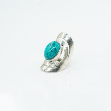 Inel lung dungi turcoaza Argint