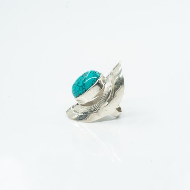 Inel lung dungi turcoaza Argint