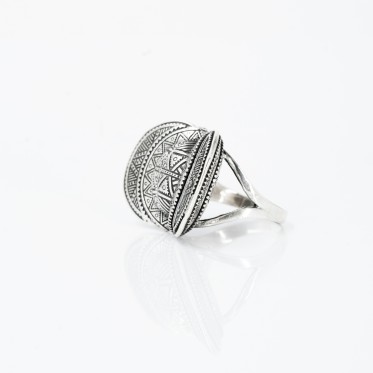 Inel India model palarie Argint