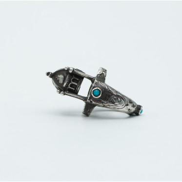 Inel Afgan pagoda turcoaze l Argint