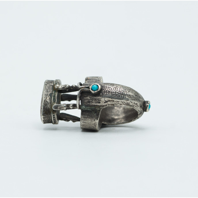 Inel Afgan pagoda carneol oval 59 Argint