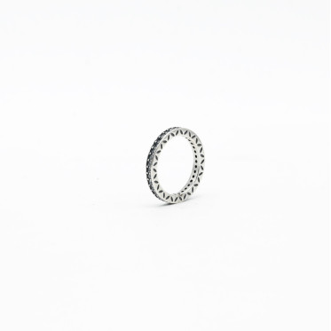 Inel dreptunghiular petale cubic zirconia 2.2mm Argint