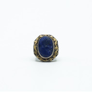 Inel Afgan profil barbat lapis.lazuli Argint