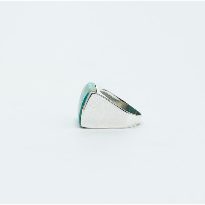 Inel dreptunghiular m turcoaza 64 Argint