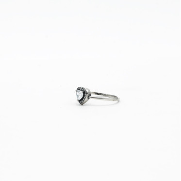 Inel solitaire inima cubic zirconia Argint