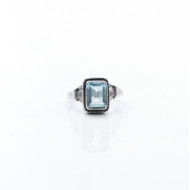 Inel piatra dreptunghiulara topaz bleu Argint