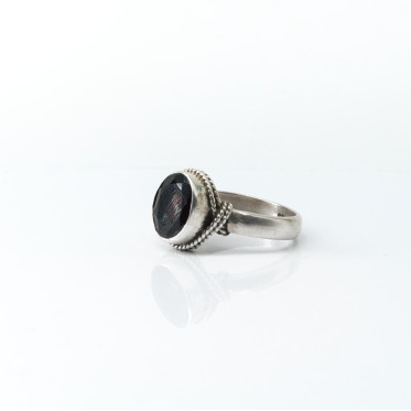 Inel oval sarma granat Argint