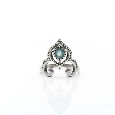 Inel tiara piatra naturala topaz bleu Argint