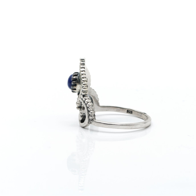 Inel tiara piatra naturala lapis lazuli Argint