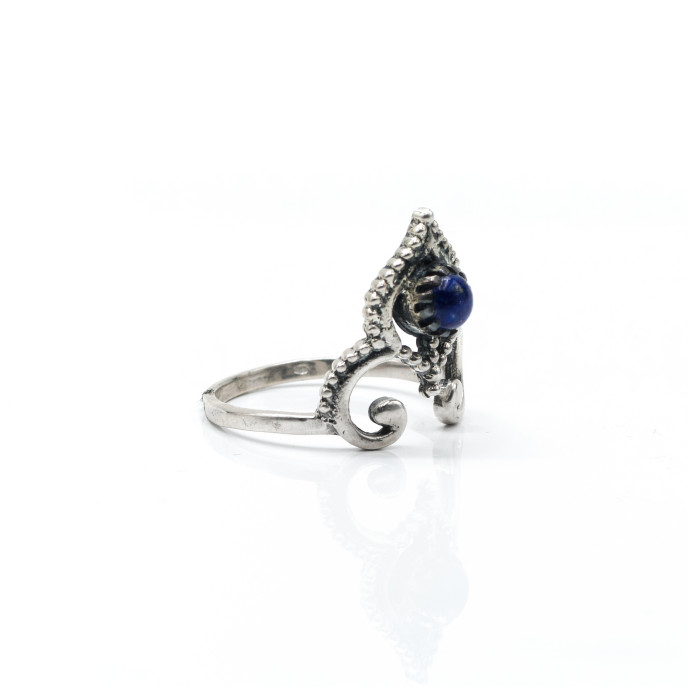 Inel tiara piatra naturala lapis lazuli Argint