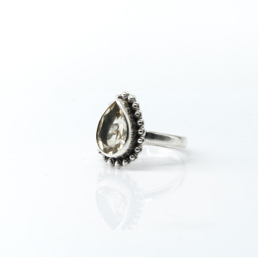 Inel picatura buline citrin Argint