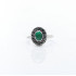 Inel xs floare ovala agat.verde Argint