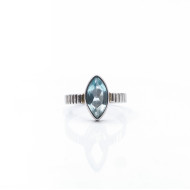 Inel oval ascutit dungi topaz.albastru Argint