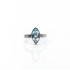 Inel oval ascutit dungi topaz.albastru Argint