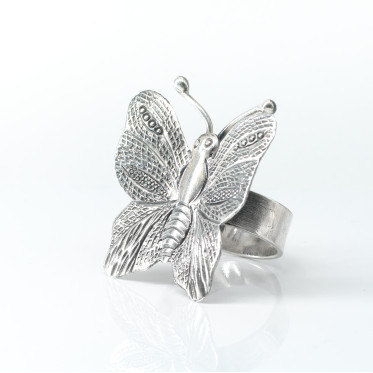 Inel fluture reglabil m Argint