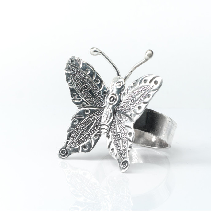 Inel fluture xl spirala Argint