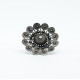 Inel disc floral India 5cm Argint