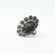 Inel disc floral India 5cm Argint