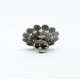 Inel disc floral India 5cm Argint