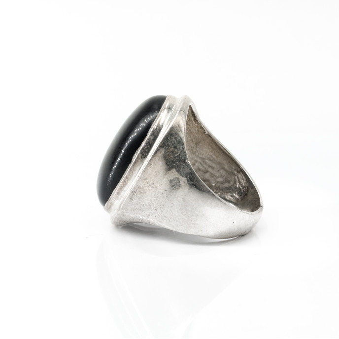 Inel simplu oval onix Argint