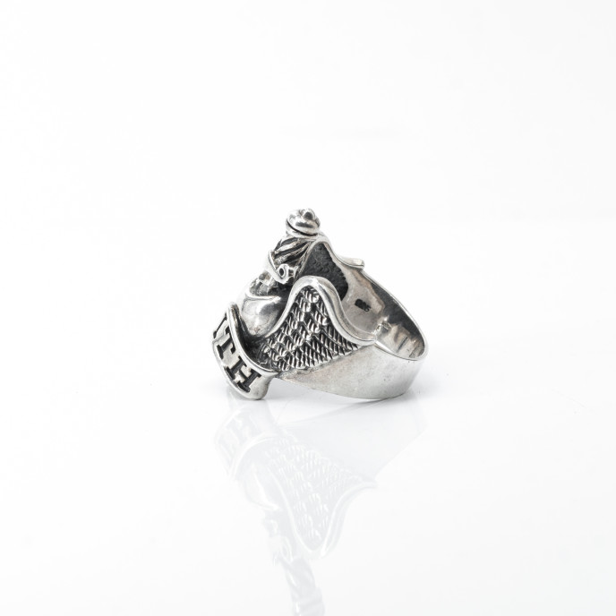 Inel inima inaripata sabie Argint