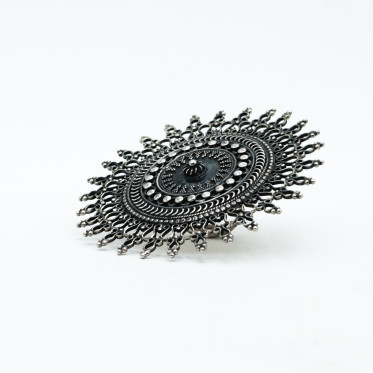 Inel disc solar India 7.5cm Argint