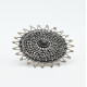 Inel disc soare raze 6cm Argint