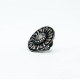 Inel disc floral picaturi India 4.3cm Argint