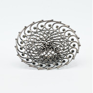 Inel disc broderie sparta 6.2cm Argint