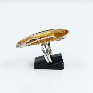 Inel lung chihlimbar 4.6cm Argint