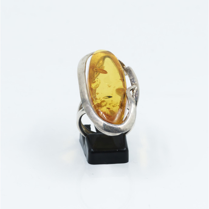 Inel lung chihlimbar 4.6cm Argint