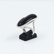 Inel lung chihlimbar rosu 3.2cm Argint