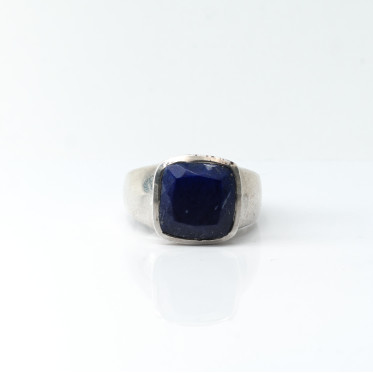 Inel patrat simplu lapis lazuli Argint
