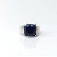 Inel patrat simplu lapis lazuli Argint
