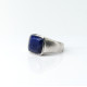 Inel patrat simplu lapis lazuli Argint