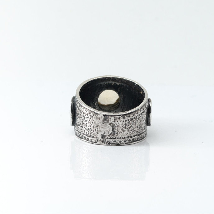 Inel lat bucle piatra citrin Argint