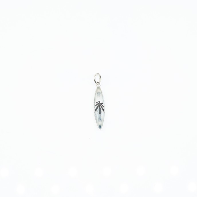 Pandantiv placa surf frunza canabis Argint