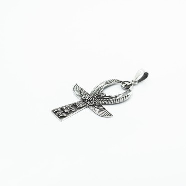 Pandantiv cruce Ankh scarabeu Argint