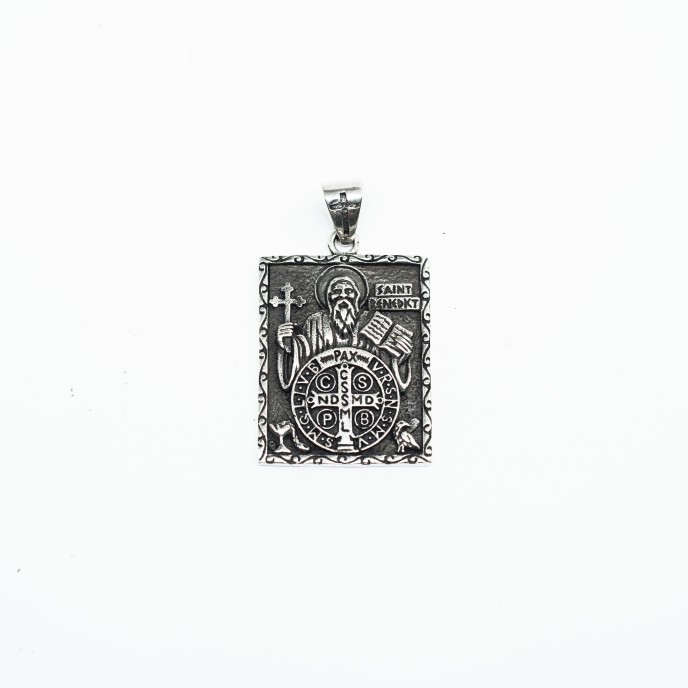Pandantiv placuta Sf Benedict Argint