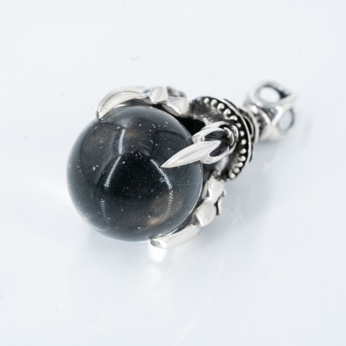 Pandantiv bila de cuart in gheara Argint