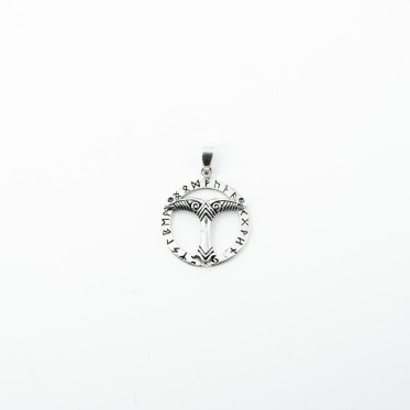 Pandantiv rotund Irminsul rune Argint