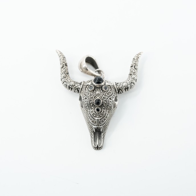 Pandantiv cap de bivol psp Argint
