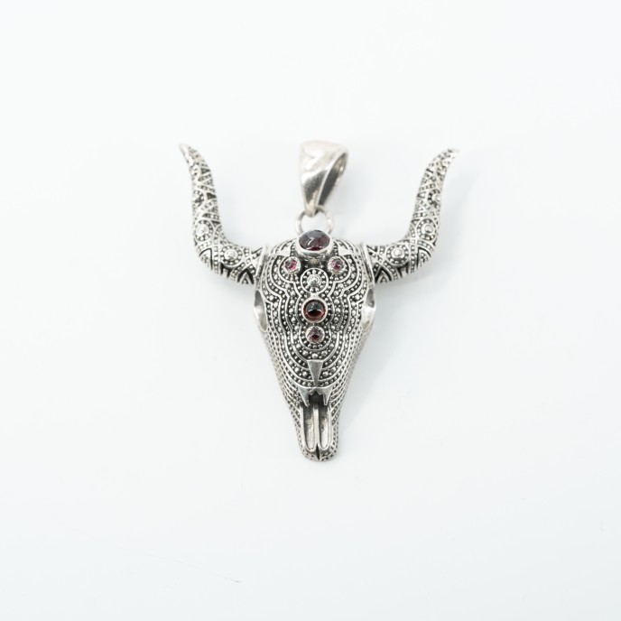 Pandantiv cap de bivol psp Argint