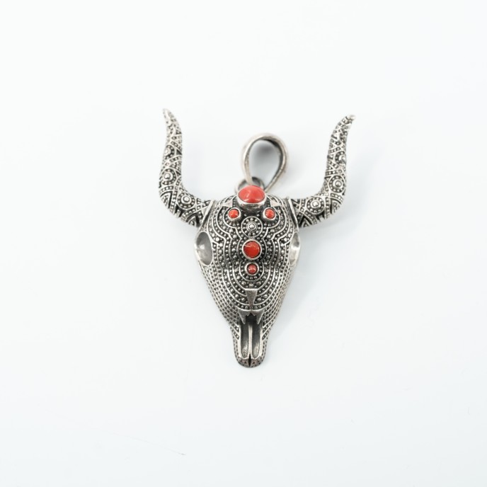 Pandantiv cap de bivol psp Argint