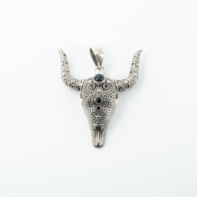 Pandantiv cap de bivol psp Argint