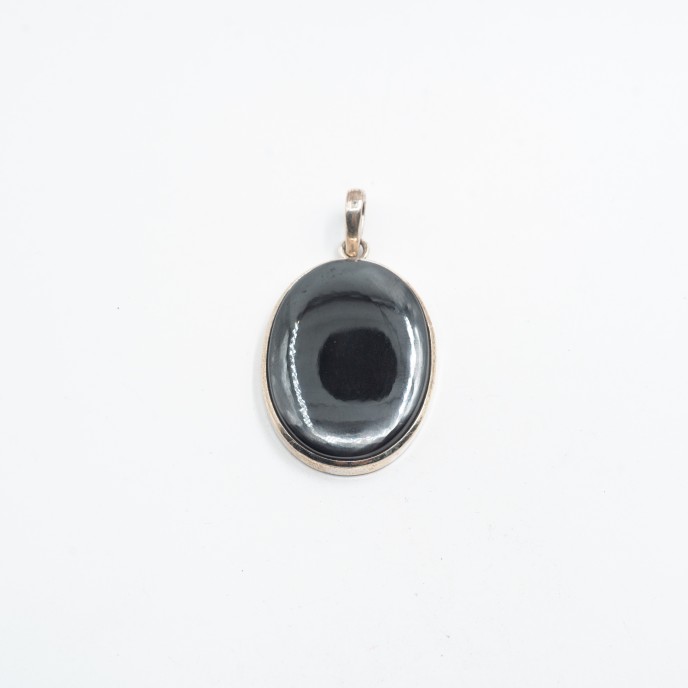Pandantiv oval hematit anou simplu Argint