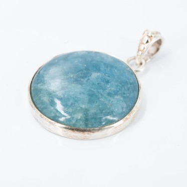 Pandantiv rotund acvamarin Argint